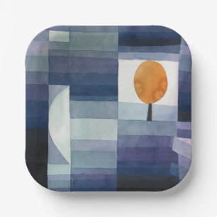 Assiettes En Carton Moderne Abstrait Géométrique Bleu Orange Klee