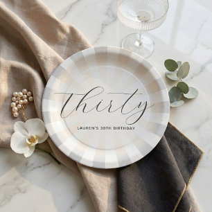 Assiettes En Carton Moderne Anniversaire Minimaliste Pearl Sunburst