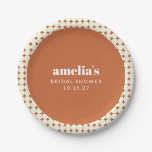 Assiettes En Carton Moderne Chic Tomettes Points Personnalisé Fête de 