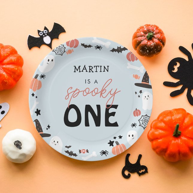 Assiettes En Carton Moderne Cute Éffrayant Un Halloween Garçon 1er Ann (Créateur téléchargé)