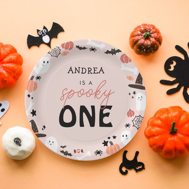 Assiettes En Carton Moderne Cute Éffrayant Un Halloween Premier Annive (Créateur téléchargé)