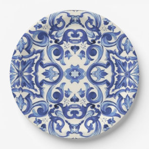 Assiettes En Carton Moderne Italien Bleu La Dolce vita Plaque de papie