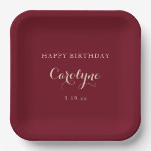 Assiettes En Carton Moderne Minimaliste Anniversaire Marron