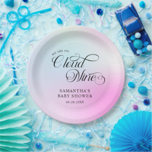 Assiettes En Carton Moderne Pastel Pink Cloud Neuf Baby shower