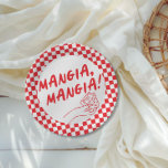 Assiettes En Carton Moderne Retro Rouge Pizzeria Italienne Pizza Party<br><div class="desc">Mangia,  mangia ! Ce design est entièrement personnalisable et les couleurs peuvent être changées selon ce qui convient le mieux pour vous et votre thème. Dans cette version,  nous avons utilisé des illustrations d'art en ligne rouge et fantaisie rétro audacieuses.</div>