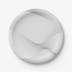 Assiettes En Carton Moderne, simple, cool, abstrait motif d'onde de mo