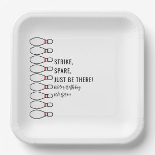 Assiettes En Carton Moderne Simple N'Importe Quel Âge Bowling fête d'a