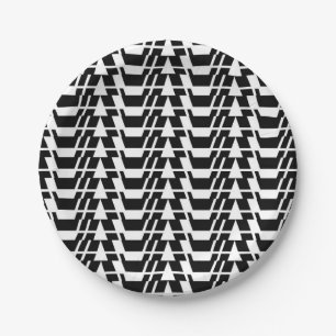 Assiettes En Carton Moderne, urbain, cool, audacieux motif géométrique