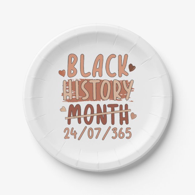 Assiettes En Carton Mois de l'histoire noire Afro Melanin Femmes noire (Devant)
