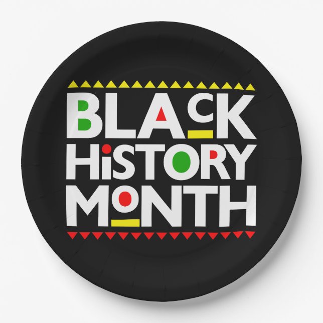 Assiettes En Carton Mois de l'histoire noire Melanin King Reine Sista  (Devant)