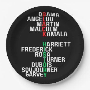 Assiettes En Carton Mois de l'histoire noire Melanin King Reine Sista 