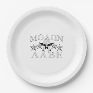 Assiettes En Carton Molon Labe Casque guerrier spartiate 5 étoiles Par