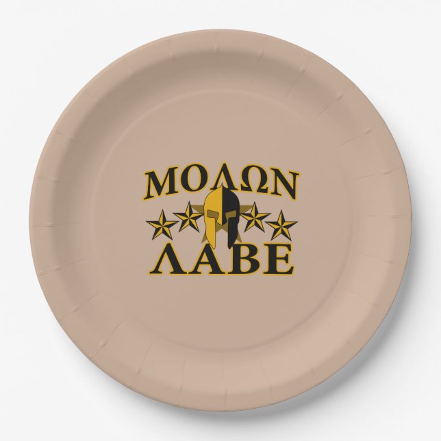 Assiettes En Carton Molon Labe Spartan Warrior 5 étoiles Bourgogne (Devant)