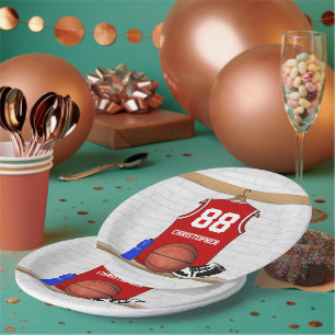 Assiettes En Carton Momento du Jersey de basket-ball