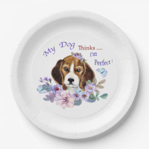 Assiettes En Carton Mon chien pense que je suis une illustration parfa