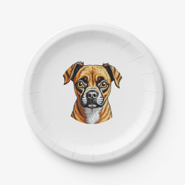 Assiettes En Carton Mon chiot préféré (Devant)