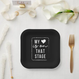 Assiettes En Carton Mon Coeur Est Sur Cette Scène Danse Maman Vintage