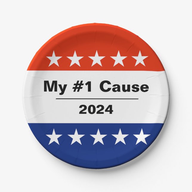 Assiettes En Carton Mon numéro d'élection 2024 (Devant)