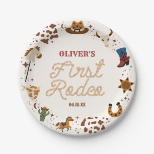 Assiettes En Carton Mon premier Rodeo Western Cowboy 1er anniversaire 