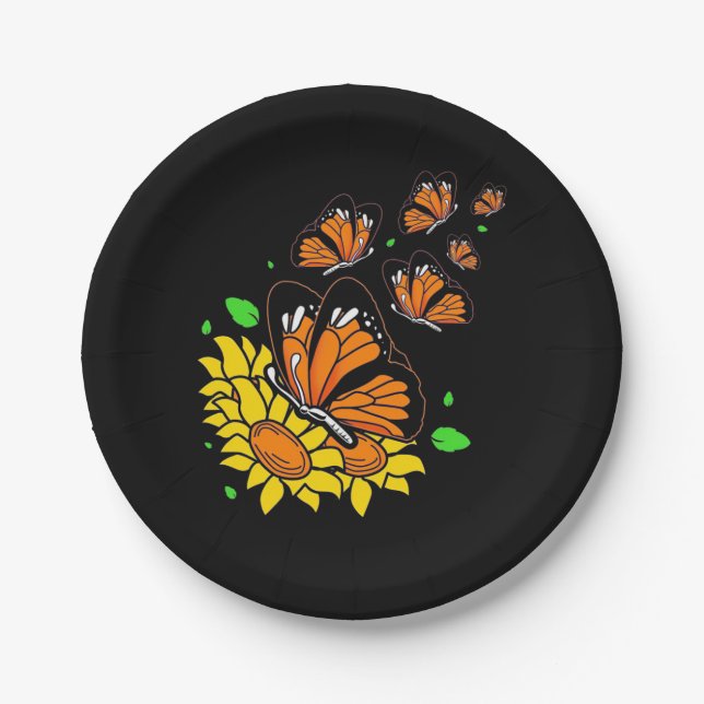 Assiettes En Carton Monarque Butterflies (Devant)
