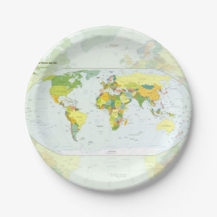 Assiettes En Carton monde+carte+globe+pays+atlas