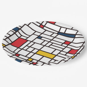 Assiettes En Carton Mondrian de Stijl