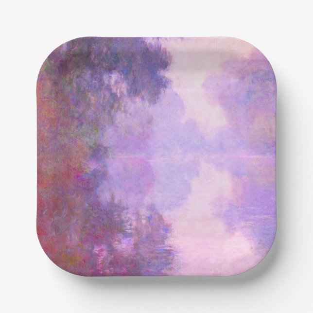 Assiettes En Carton Monet - Misty Morning sur la Seine (Recto)