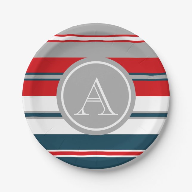 Assiettes En Carton Monogram design (Devant)