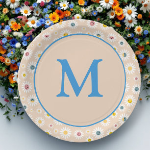Assiettes En Carton Monogramme coloré Souriant Faisée personnalisée