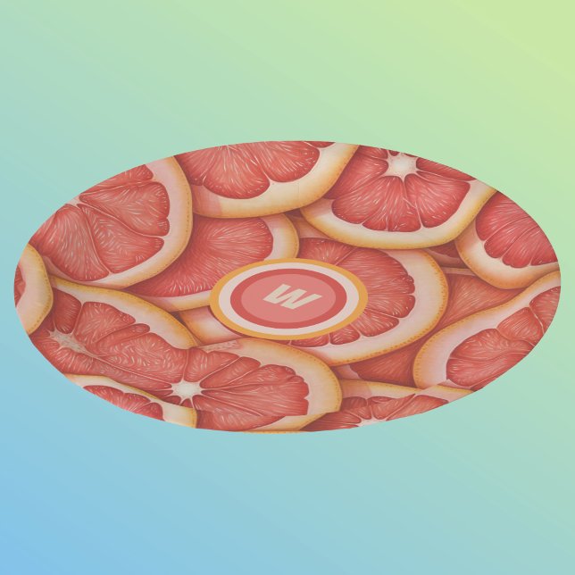 Assiettes En Carton Monogramme de pamplemousse rose fraîchement récolt (Créateur téléchargé)