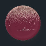 Assiettes En Carton Monogramme de Parties scintillant d'or rose rose b<br><div class="desc">Rose Gold - Blush Pink et Bourgogne Parties scintillant Éparkle Monogramme Nom Plaques de fête. Cela rend le cadeau parfait pour 16 ans,  mariage,  douche nuptiale,  anniversaire,  baby shower ou bachelorette pour quelqu'un qui aime le luxe glam et les styles chic.</div>