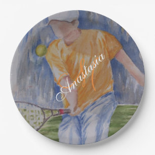 ASSIETTES EN CARTON MONOGRAMME DU PARTI TENNIS