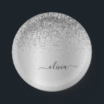 Assiettes En Carton Monogramme métallisé pailleté argent Nom Glamour<br><div class="desc">Plaques de fête avec monogramme métallisé pailleté argenté et initiales en métal brossé. C'est le cadeau parfait pour un anniversaire des 16 ans, un mariage, une douche de mariée, un anniversaire de mariage, une baby shower ou une fête de bachelorette pour quelqu'un qui aime le luxe glamour et les styles...</div>