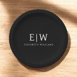 Assiettes En Carton Monogramme moderne minimaliste noir et blanc<br><div class="desc">Découvrez notre collection minimaliste moderne de monogrammes noirs et blancs : Faites preuve de simplicité et de sophistication grâce à nos designs minimalistes, conçus pour élever votre style sans effort. Réalisée avec un oeil attentif pour l'esthétique moderne, cette collection présente des motifs noirs et blancs épurés accentués par des monogrammes...</div>