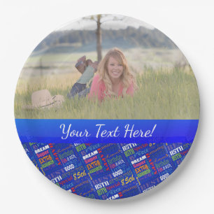 Assiettes En Carton Monogramme personnalisé de fête d'anniversaire