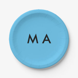 Assiettes En Carton Monogramme simple ajoutez votre lettre de nom homm