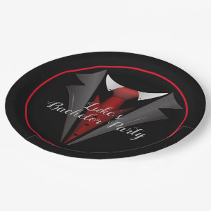 Assiettes En Carton Monsieur élégant cravate rouge