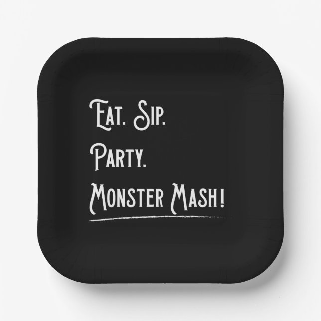 Assiettes En Carton Monster Mash Halloween (Recto)