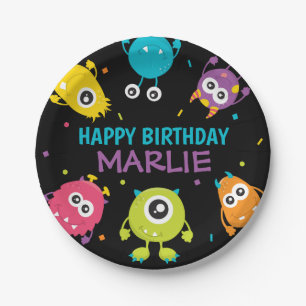 Assiettes En Carton Monster Thème Anniversaire Plaque Papier de fête