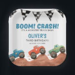 Assiettes En Carton Monster Truck Colorful Cars Birthday<br><div class="desc">These fun birthday party paper plates features colorful monster trucks. Designed by Thisisnotme©</div>