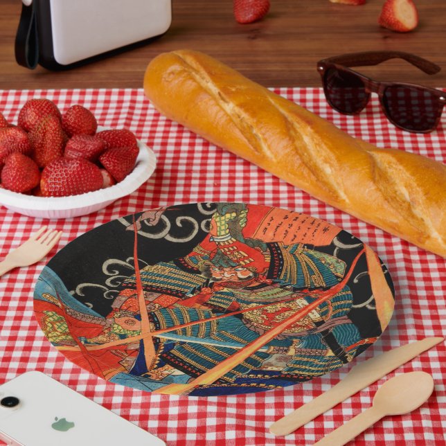 ASSIETTES EN CARTON MONSTRE DE COMBAT SAMURAI (Pique-nique)