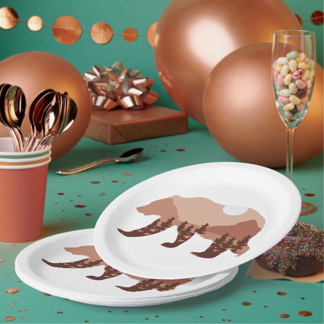 Assiettes En Carton Montagne de l'ours (Multi)
