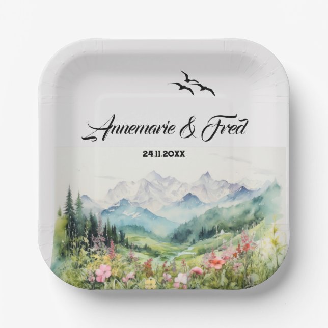 Assiettes En Carton Montagne et Fleur sauvage (Recto)