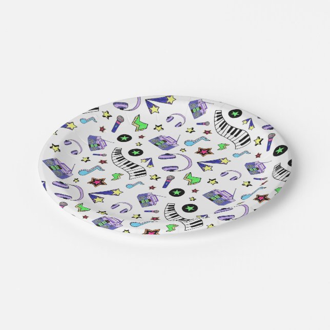 Assiettes En Carton Montez la musique (Angle)