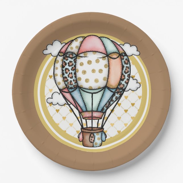 Assiettes En Carton Montgolfière (Devant)