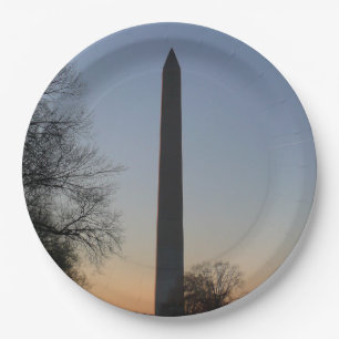 Assiettes En Carton Monument Washington au coucher du soleil à DC
