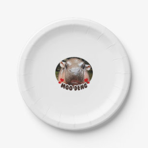 ASSIETTES EN CARTON MOO-DENG LE CÉLÈBRE BÉBÉ PIGMY HIPPO MOODENG - OFF