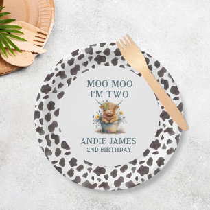 Assiettes En Carton Moo Moo Je suis deux vaches Print Farm Girl 2e ann
