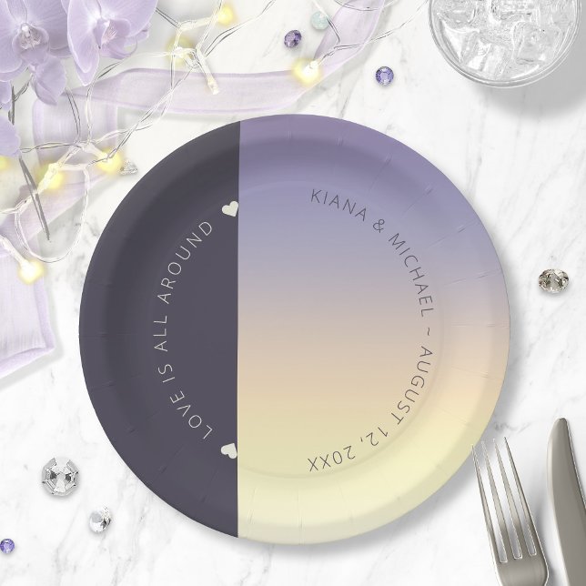 Assiettes En Carton Mood Gradient Mariage Indigo Sunset ID741 (Créateur téléchargé)