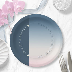 Assiettes En Carton Mood Gradient Mariage Prussian Sky ID741